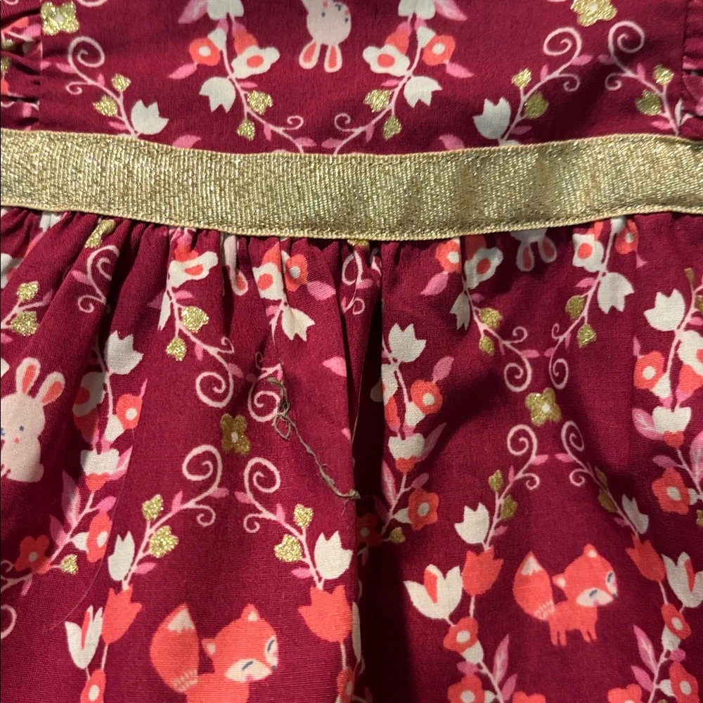 NWT Gymboree Burgundy Baby Dress with Gold Trim